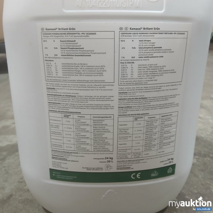 Artikel Nr. 471360 Artikel Nr. 471360: Kamasol Brillant Grün Flüssiges Mineraldünger 24 kg