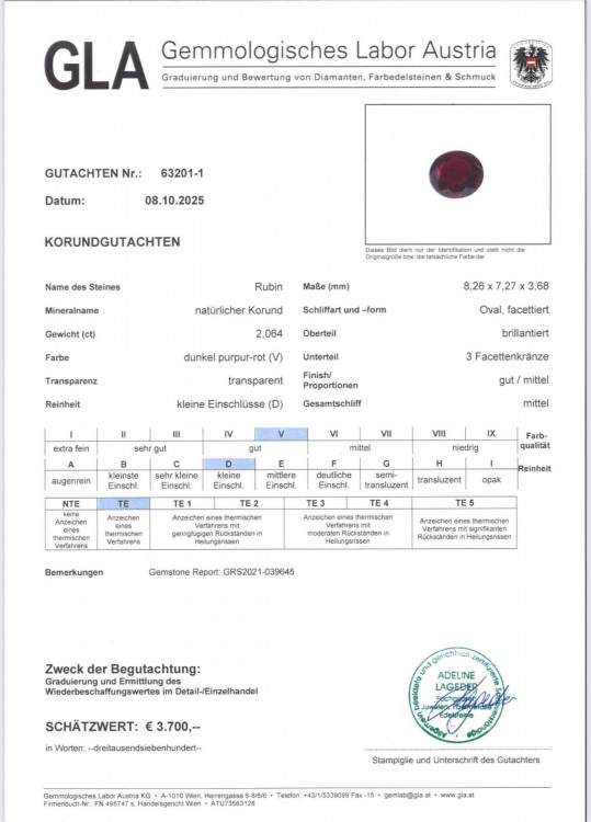 Artikel Nr. 904360: Rubin - natürlicher Korund 2,064ct