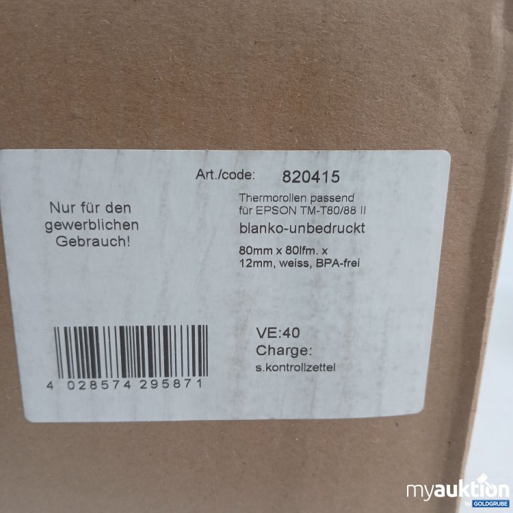 Artikel Nr. 970360 Artikel Nr. 970360: Thermorollen passend für Epson TM-T80/88 II 40Rollen