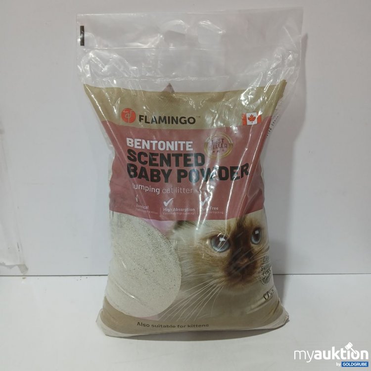 Artikel Nr. 973360: FLAMINGO Bentonite Scented Baby Powder Katzenstreu 12Kg