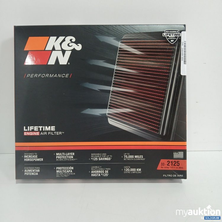 Artikel Nr. 818362: K&N Performance Lifetime Engine Air Filter 33-2125 