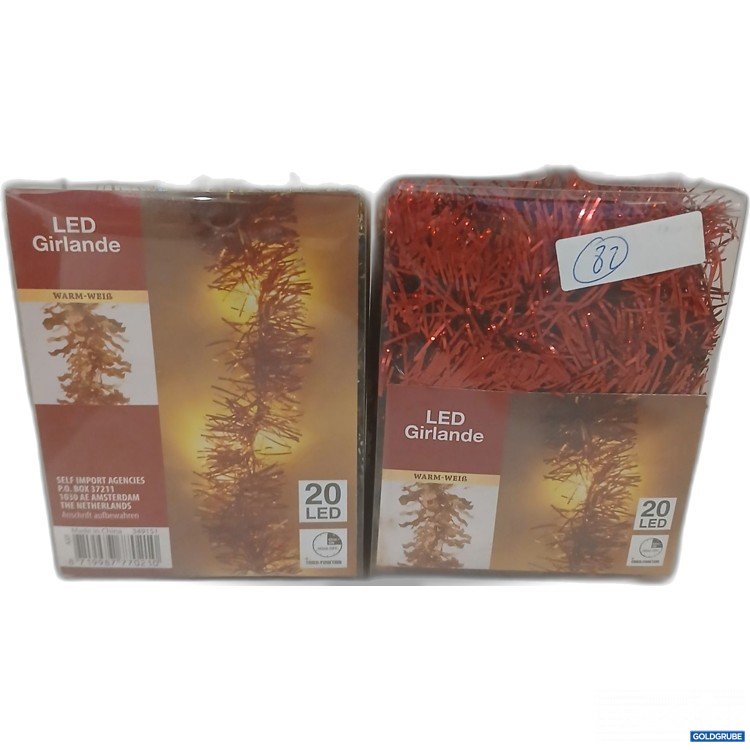 Artikel Nr. 929362: LED Girlande Gold und Rot mit je 20Led warm-weiß