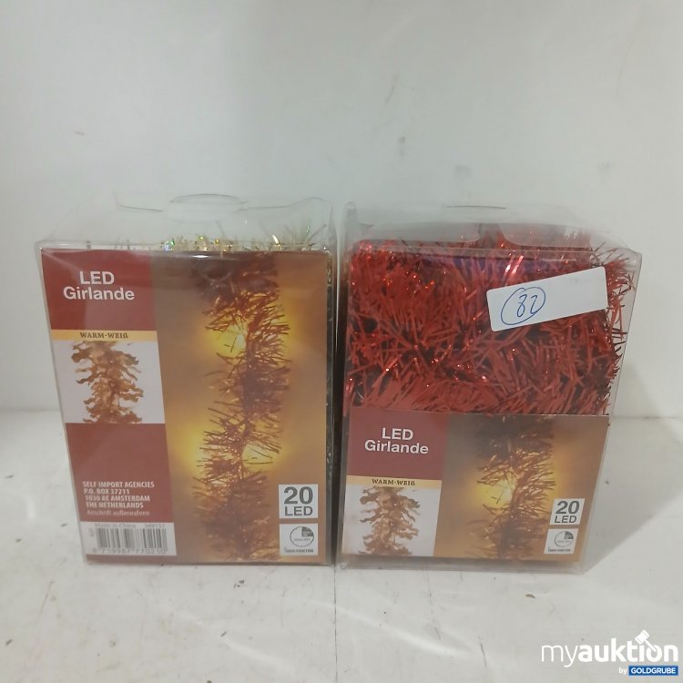 Artikel Nr. 929362: LED Girlande Gold und Rot mit je 20Led warm-weiß