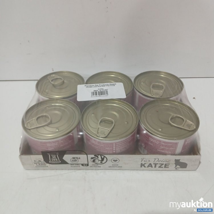 Artikel Nr. 989362: Wildes Land Katzenfutter Rind pur 200g 6Stk
