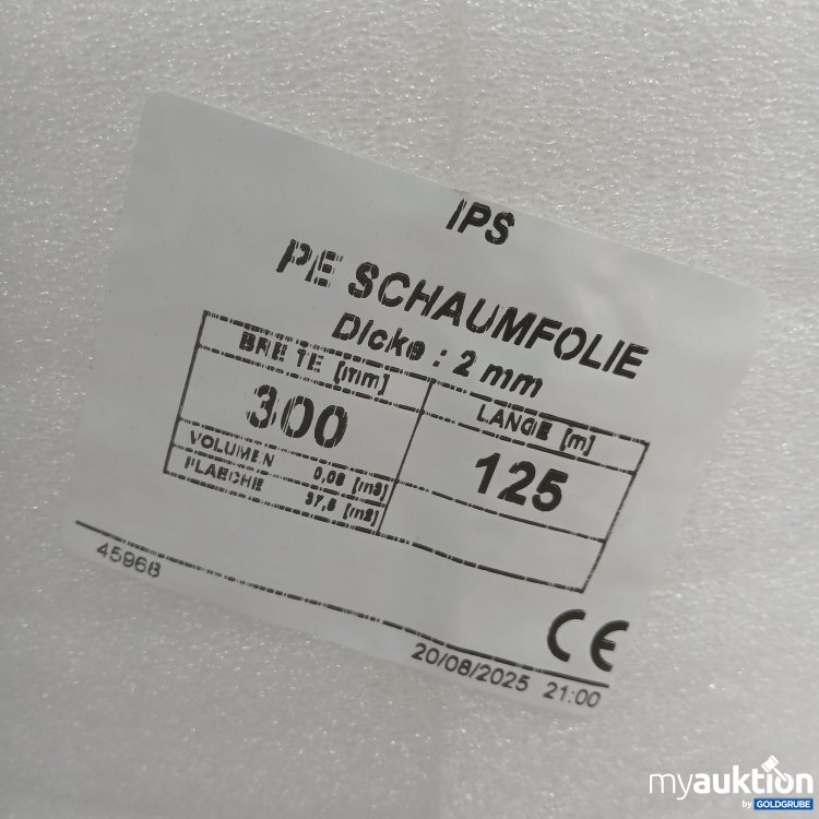 Artikel Nr. 525363: PE Schaumfolie Dicke 2mm Breite 300mm Länge 125m 