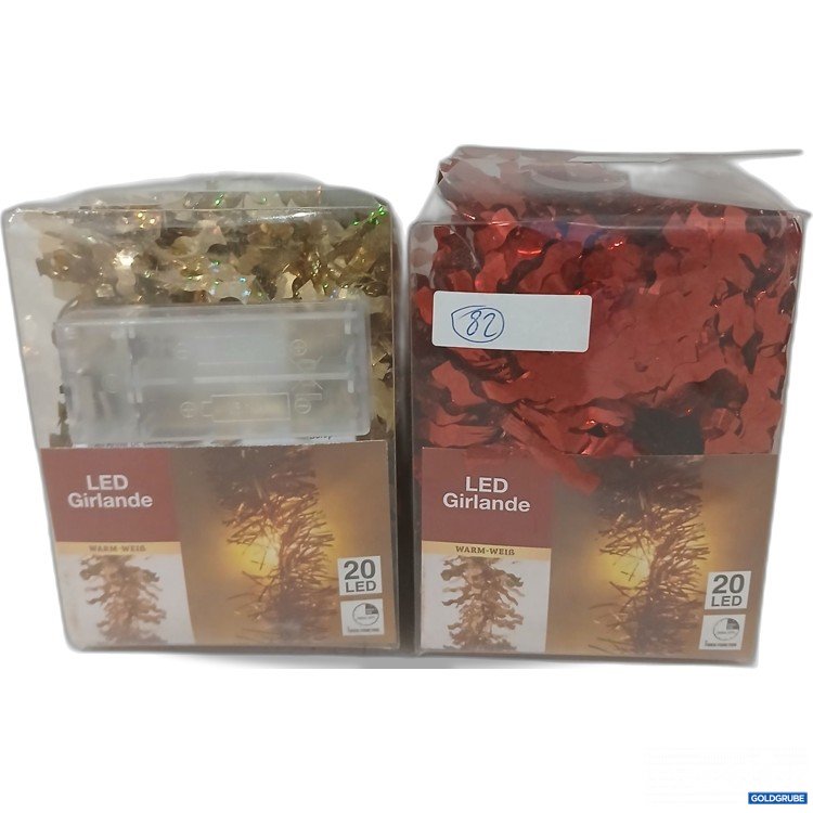 Artikel Nr. 929363: LED Girlande Gold und Rot mit je 20LED warm-weiß