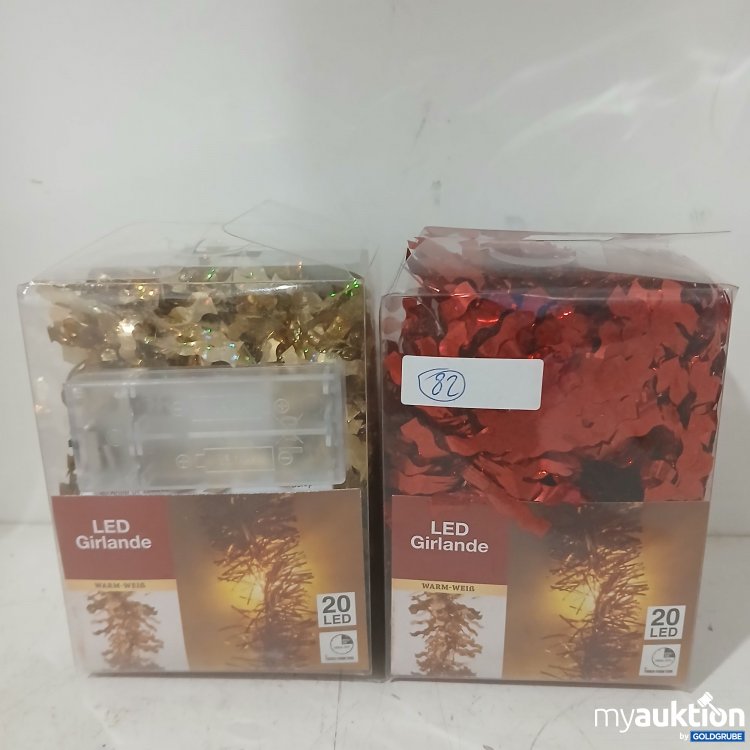 Artikel Nr. 929363: LED Girlande Gold und Rot mit je 20LED warm-weiß