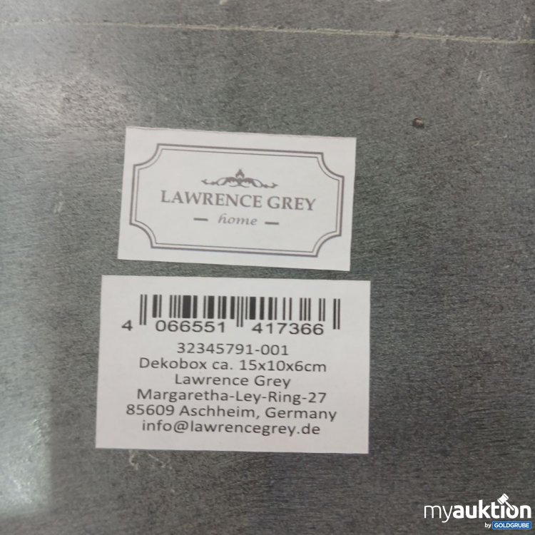 Artikel Nr. 933363: Lawrence Grey Schmuckbox Dekobox ca 15x10x6cm