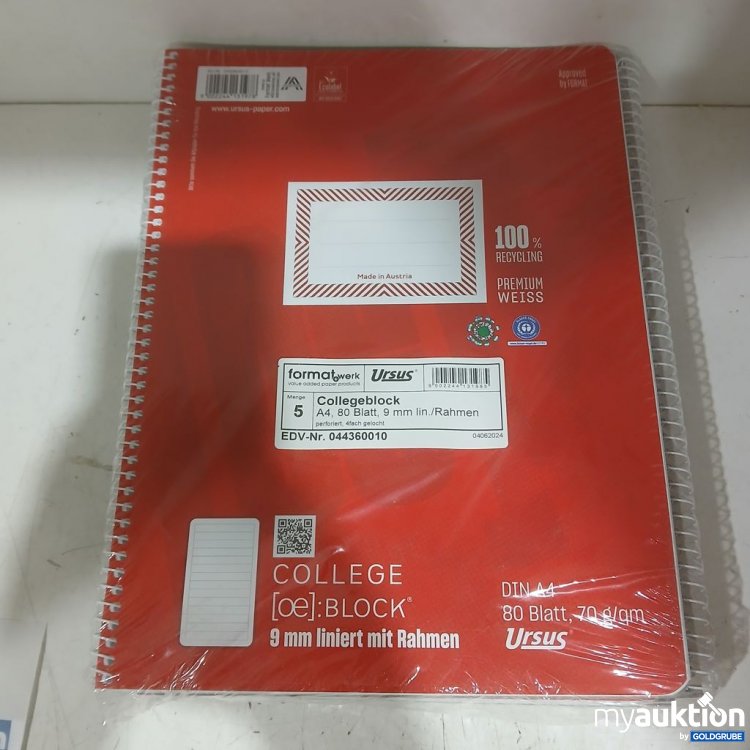 Artikel Nr. 934363 Artikel Nr. 934363: formatwerk Ursus Collegeblock A4 80 Blatt