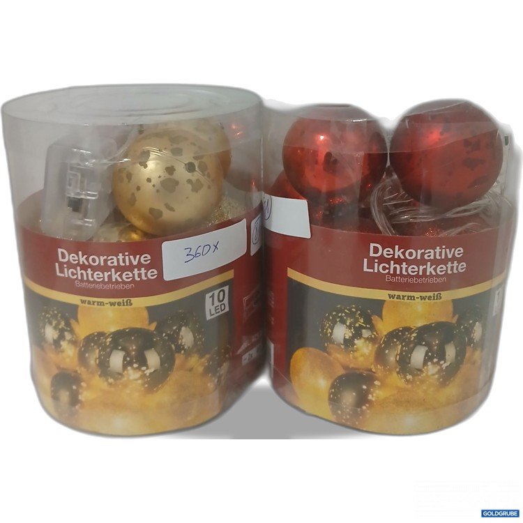 Artikel Nr. 929364: Lichterkette Kugel Gold und Rot je 10LED warm-weiß
