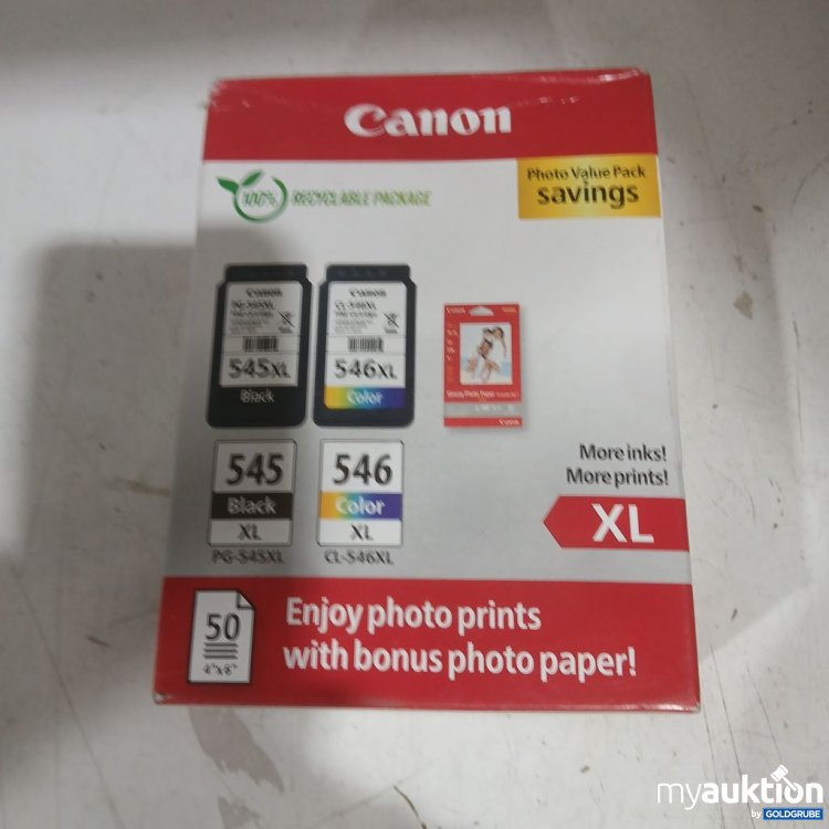 Artikel Nr. 934364 Artikel Nr. 934364: Canon Druckerpatronen Set PG-545XL CL-546XL mit Fotopapier