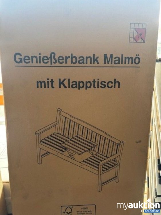 Artikel Nr. 904365: Genießerbank Malmö mit Klapptisch