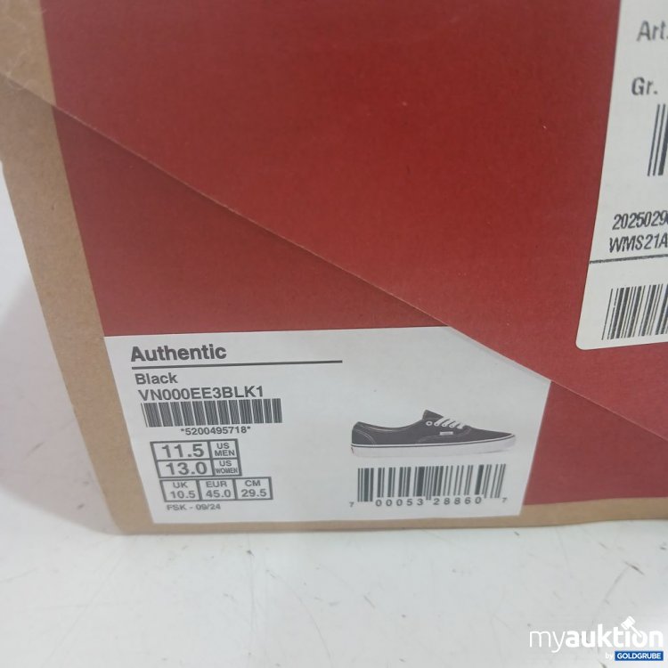 Artikel Nr. 939366: Vans Authentic Sneakers Schwarz