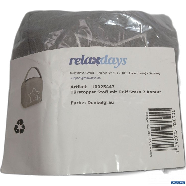 Artikel Nr. 445367 Artikel Nr. 445367: Relaxdays Türstopper Stoff mit Griff Stern 2 Kontur Dunkelgrau