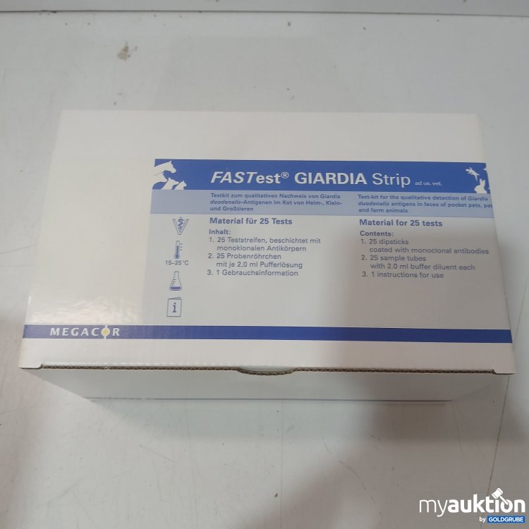 Artikel Nr. 466367 Artikel Nr. 466367: MEGACOR FASTest GIARDIA Strip Testkit 25 Tests