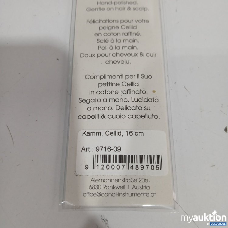 Artikel Nr. 526367: canal Cellid Kamm 16 cm 9716-09