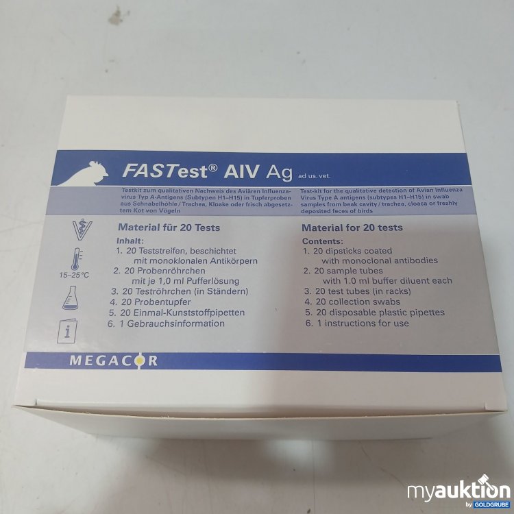 Artikel Nr. 466368 Artikel Nr. 466368: Megacor FASTest AIV Ag Testkit 20 Tests