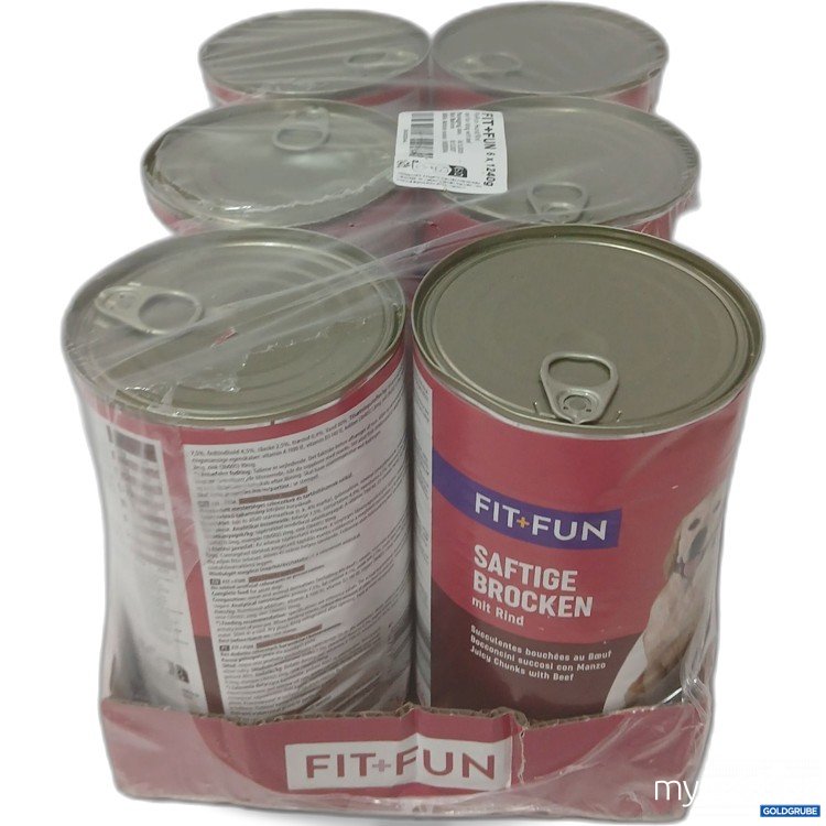 Artikel Nr. 989368 Artikel Nr. 989368: Fit+Fun Saftige Brocken mit Rind Hundefutter je 1240g 6Stk