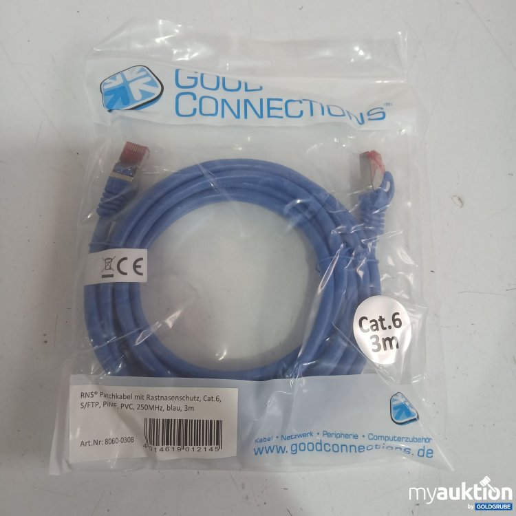 Artikel Nr. 444370 Artikel Nr. 444370: Good Connections RNS Patchkabel mit Rastkantenschutz Cat6 blau 3m