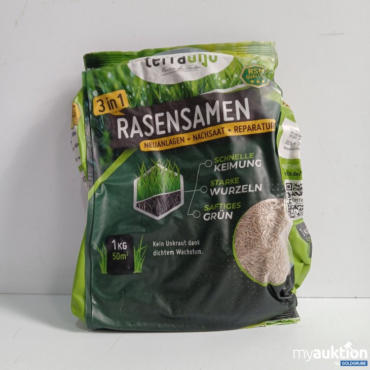 Artikel Nr. 865370: Terrauno Rasensamen 3in1 Neuanlagen+Nachsaat+Reperatur 1 KG ca 50 Quadratmeter 