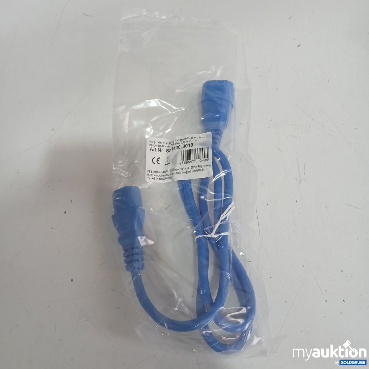 Artikel Nr. 444371 Artikel Nr. 444371: Katgeräteverlängerung Kaltgeräte-Stecker C14 an Kaltgeräte-Buchse C13 blau 0,75mm² 1m