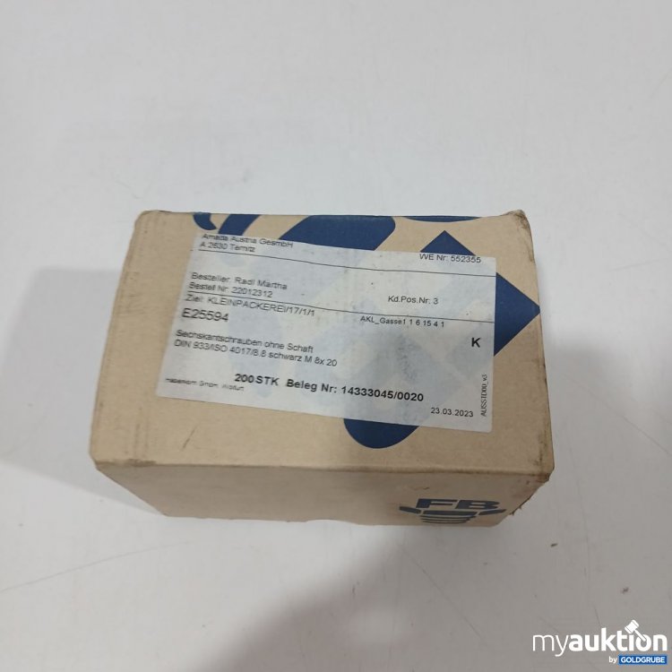 Artikel Nr. 951371: Sechskantschrauben DIN 933 (ISO 4017) 8.8 M8 x 20