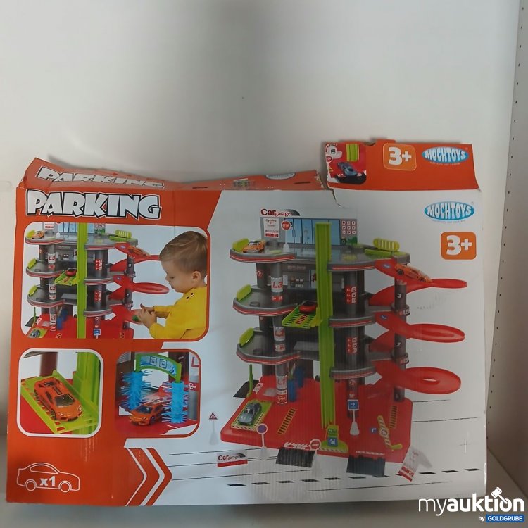 Artikel Nr. 921373: Mochtoys Parking Garage mit Auto und Verkehrsschildern