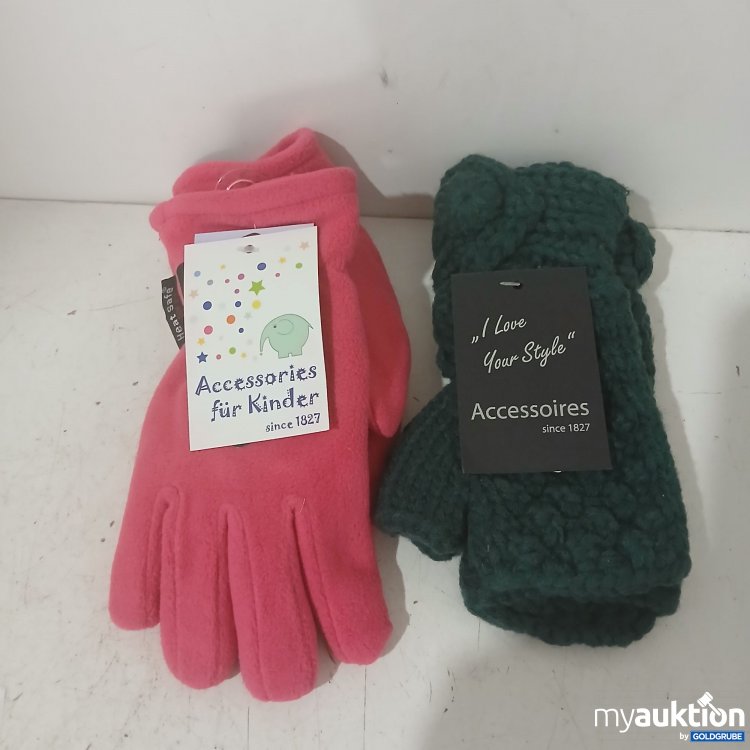 Artikel Nr. 929373: Handschuhe Pink (Kinder) + Fingerlose Handschuhe Grün (Erwachsene)