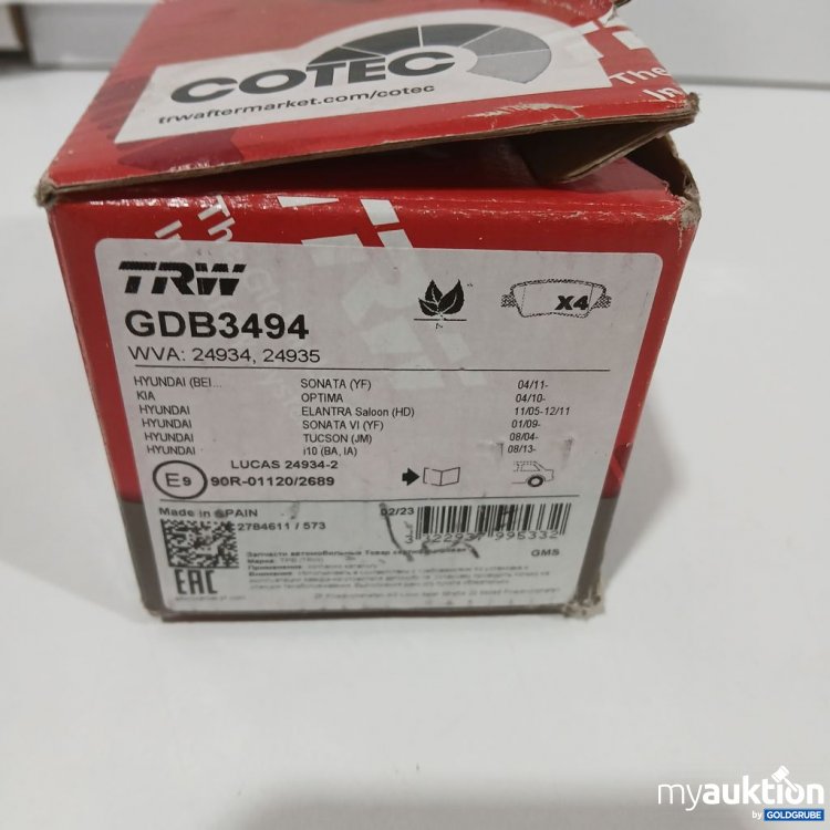 Artikel Nr. 951373: TRW GDB3494 Bremsbeläge