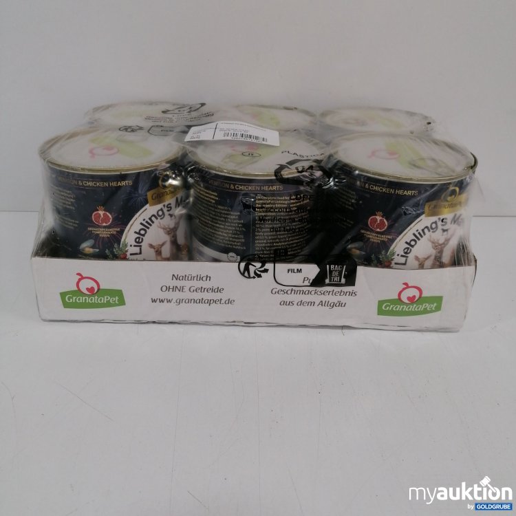Artikel Nr. 844374: Granata Pet Lieblings Mahlzeit Wild und Hühnchrmherzen 6x 800g 