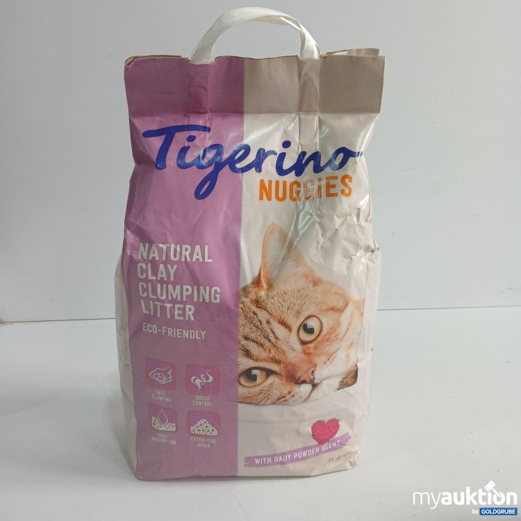 Artikel Nr. 958374: Tigerino Nuggies Natural Clay clumping litter with Baby Powder Scent 14L