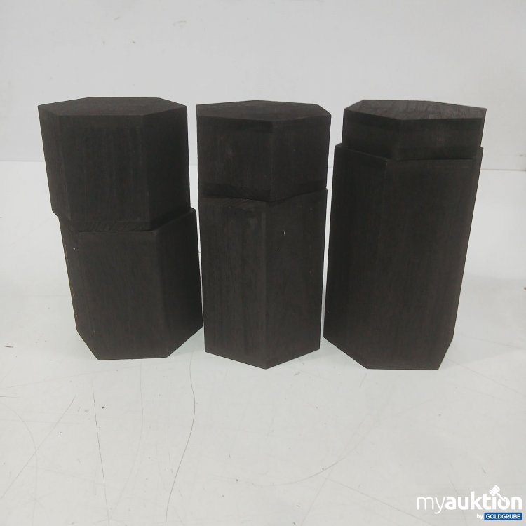 Artikel Nr. 998374: Dekosäulen Podest aus Holz 6 Eckig 10×10×17cm