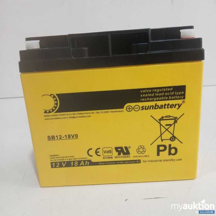 Artikel Nr. 461375 Artikel Nr. 461375: Sunbattery SB12-18Vo 12V 18Ah