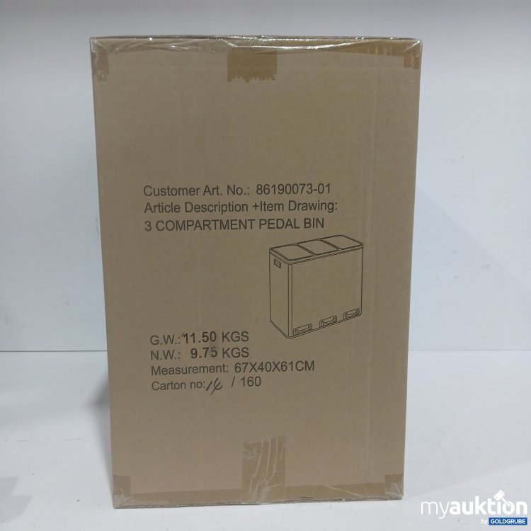 Artikel Nr. 463375: XxxLutz +Item Drawing 3 Compartment Pedal Bin 86190073-01