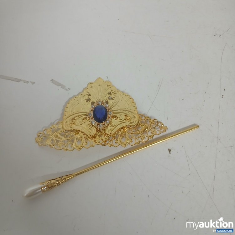 Artikel Nr. 828375: Goldene Tiara mit Stab