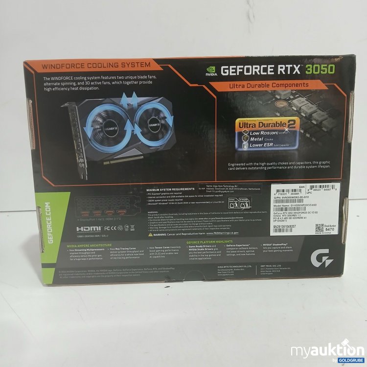 Artikel Nr. 989375 Artikel Nr. 989375: Gigabyte Windforce OC V2 6G Geforce RTX 3050