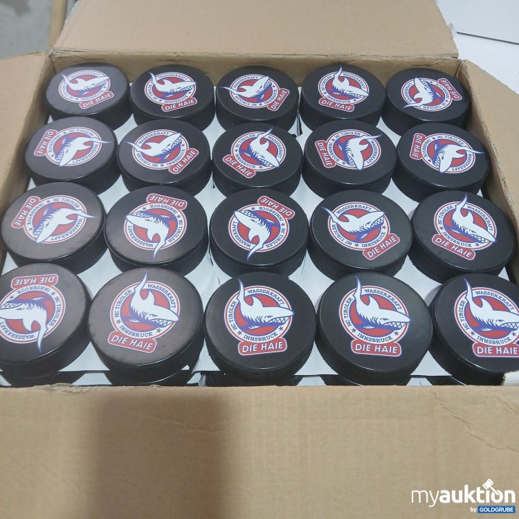 Artikel Nr. 992375: Die Haie HC Tiroler Wasserkraft Eishockey-Pucks 100Stk