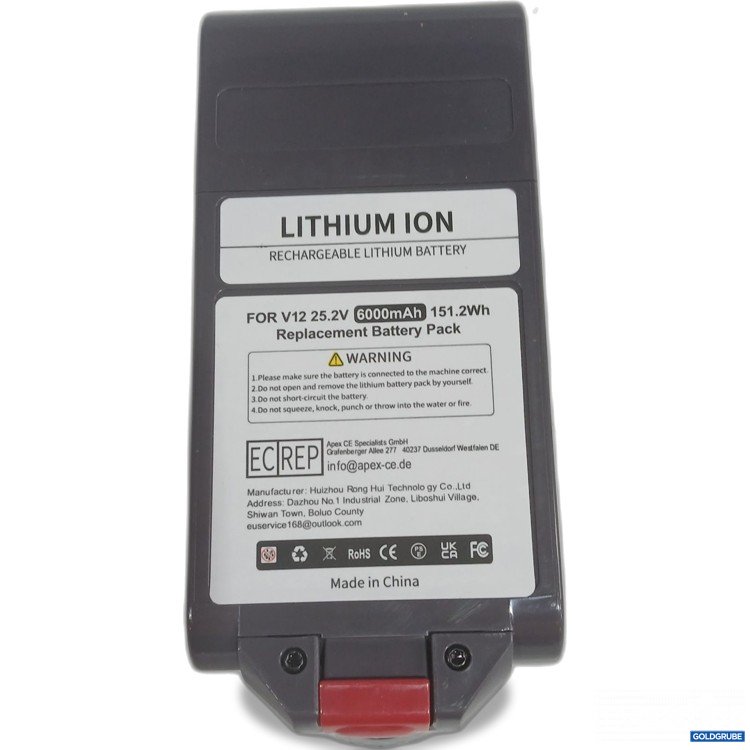 Artikel Nr. 994375 Artikel Nr. 994375: Rechargeable Lithium Battery for V12 25.2V 6000mAh