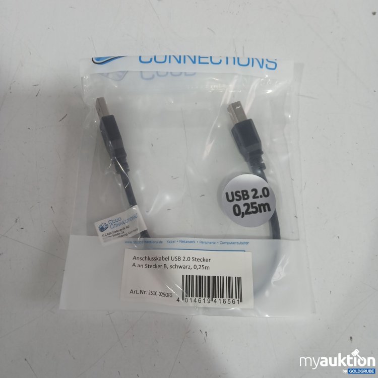 Artikel Nr. 444376 Artikel Nr. 444376: Anschlusskabel USB 2.0 Stecker A an B schwarz 0,25m