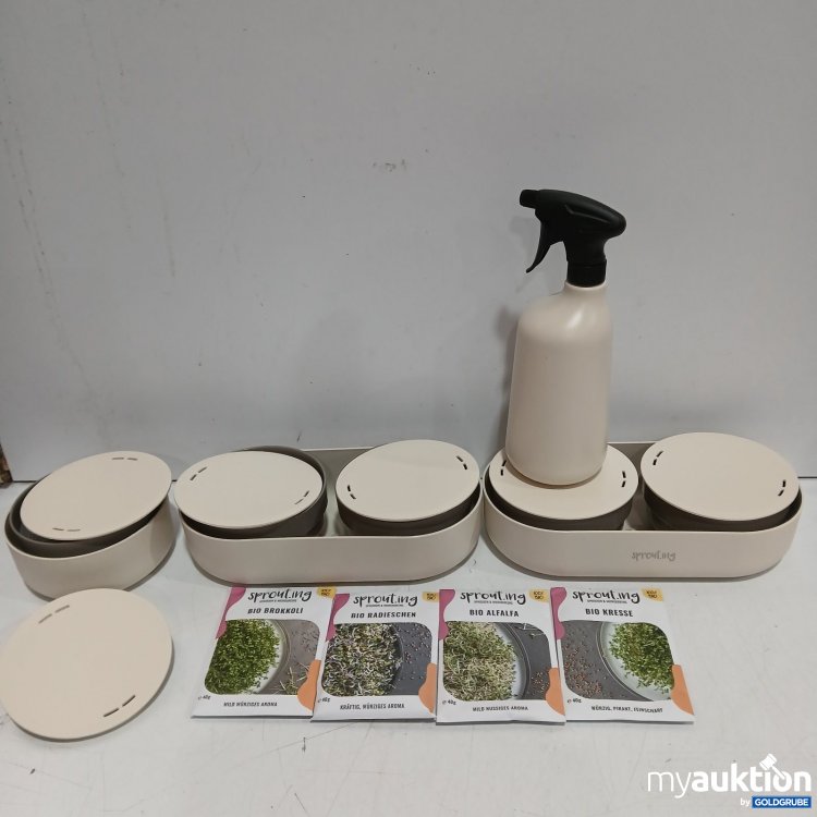 Artikel Nr. 468376 Artikel Nr. 468376: Sprout.ing Anzuchtset mit Behältern, Sprühflasche und 4 diversen Sprossen Säckchen
