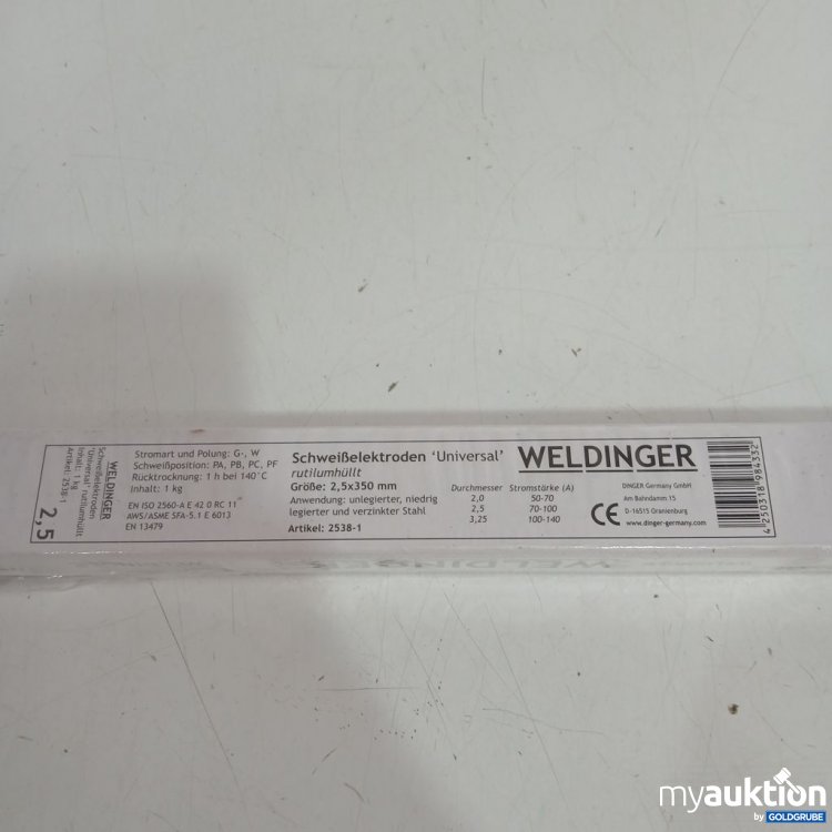 Artikel Nr. 996376 Artikel Nr. 996376: WELDINGER Schweißelektroden 'universal' 2,5x350mm 1kg