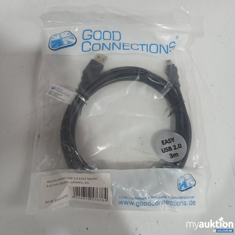Artikel Nr. 444377 Artikel Nr. 444377: Anschlusskabel USB 2.0 Easy Stecker A an mini Stecker schwarz 3m