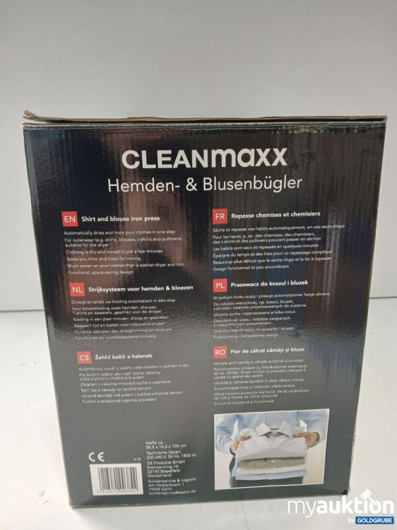 Artikel Nr. 447378 Artikel Nr. 447378: CLEANmaxx Hemden- & Blusenbügler