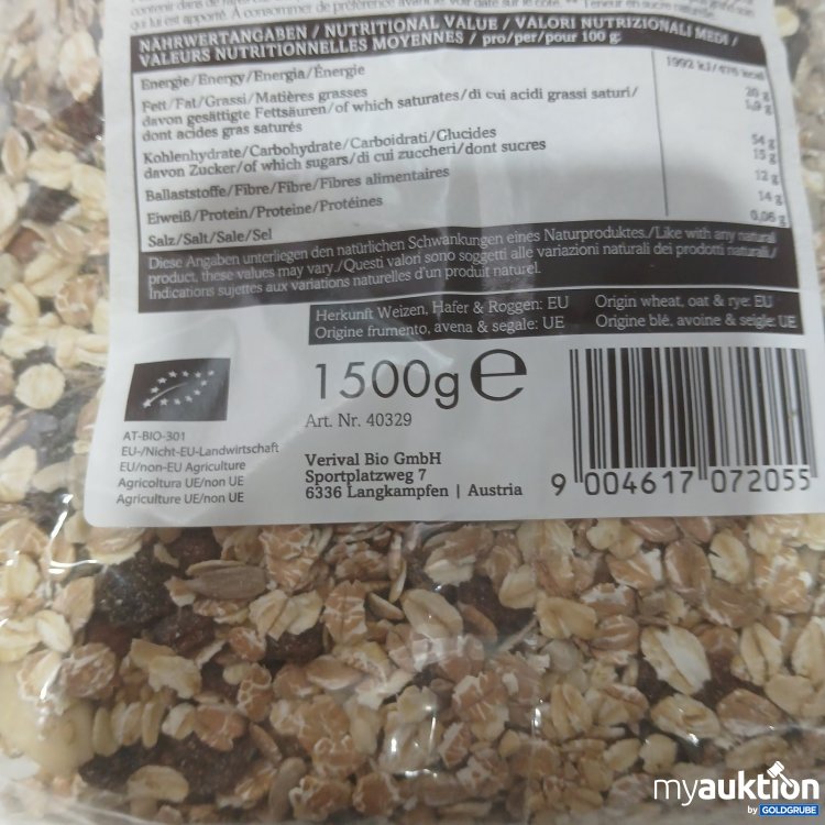 Artikel Nr. 469378: Verival Bio Vollkorn Müsli Nuss 1500 g