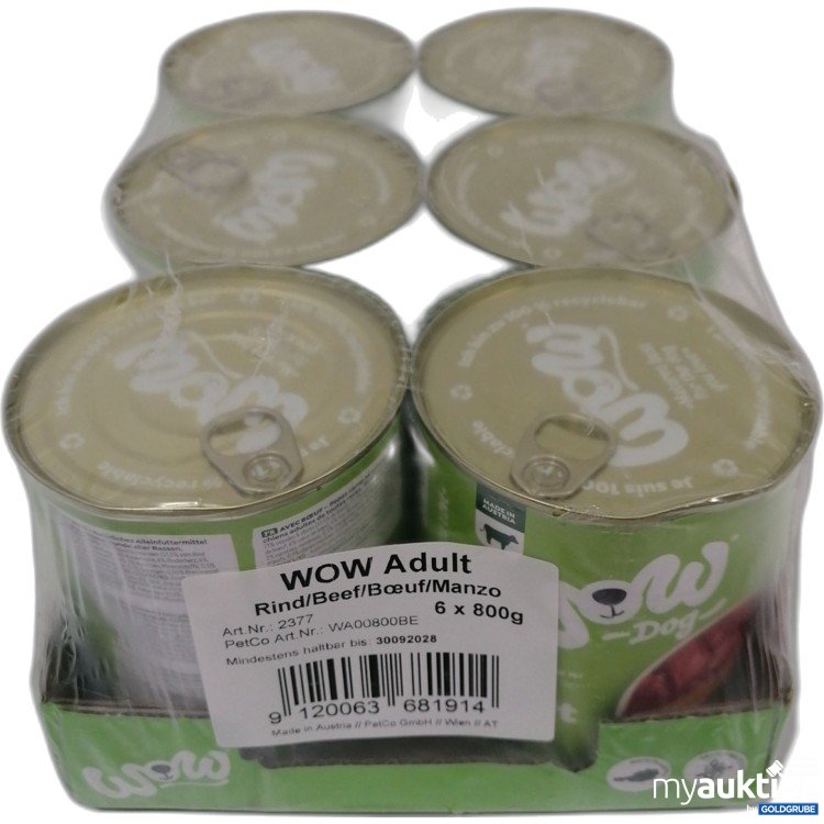Artikel Nr. 896378: Wow Adult Hundefutter Rind 6x800g