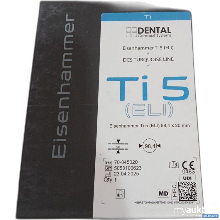 Artikel Nr. 442380: Dental Concept Systems Eisenhammer Ti 5 (ELI) 98,4x20mm