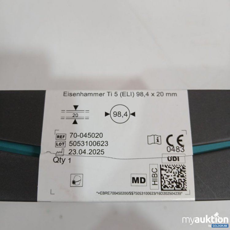 Artikel Nr. 442380: Dental Concept Systems Eisenhammer Ti 5 (ELI) 98,4x20mm