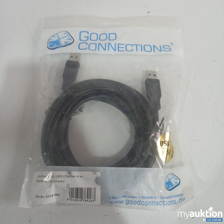 Artikel Nr. 444380 Artikel Nr. 444380: Anschlusskabel USB 3.0 Stecker A an A 5m schwarz