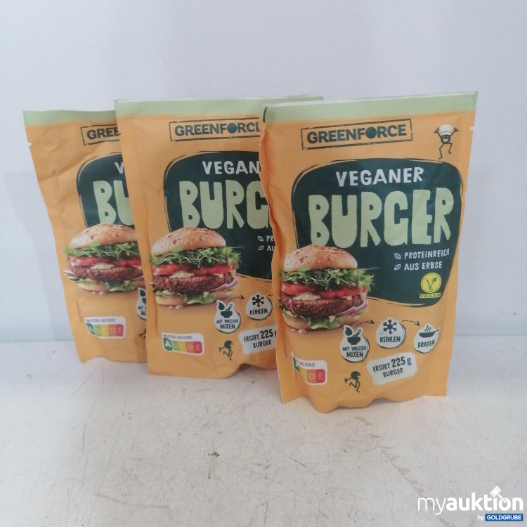 Artikel Nr. 719380: Greenforce Veganer Erbsen-Burger 3x75g