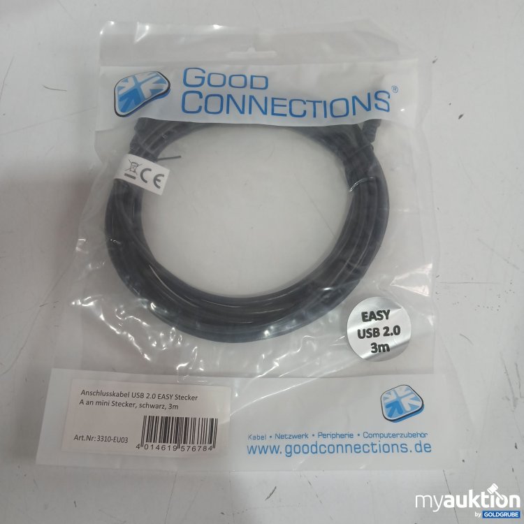 Artikel Nr. 444381 Artikel Nr. 444381: Anschlusskabel USB 2.0 Easy Stecker A an mini schwarz 3m